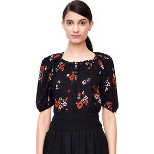 Rebecca Taylor Short Sleeve Marguerite Silk EXCLUSIVE Floral Print Top Sz 00